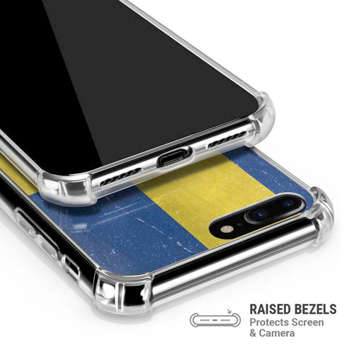 Sweden Flag Distressed iPhone 7/8 Plus Clear Case